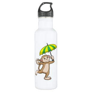 Monkey Rain Umbrella 710 Ml Water Bottle