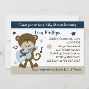 Monkey Rocker Baby Shower Invitation