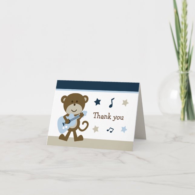 Monkey Rocker Guitar Player Note Cards (Front)