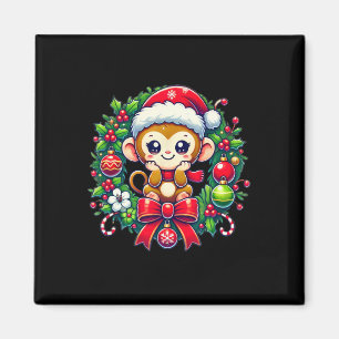 Monkey Santa Hat Christmas Xmas  Magnet