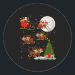 Monkey Santa Sleigh Flying Funny Magical Christmas Classic Round Sticker<br><div class="desc">Monkey Santa Sleigh Flying Funny Magical Christmas Premium Tri-blend</div>