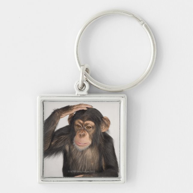 Monkey scratching its head keychain (Front)