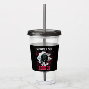 Monkey See Code Do Web Developer Humour Acrylic Tumbler