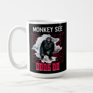 Monkey See Code Do Web Developer Humour Coffee Mug