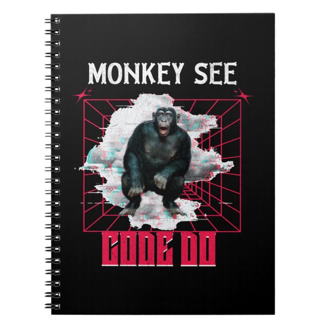 Monkey See Code Do Web Developer Humour Notebook (Front)