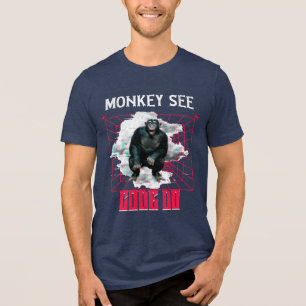 Monkey See Code Do Web Developer Humour Tri-Blend Shirt