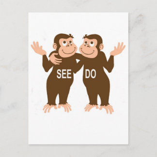 Monkey See Monkey Do (1) Postcard