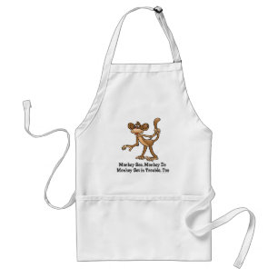 Monkey See, Monkey Do, Monkey Get in Trouble, Too. Standard Apron