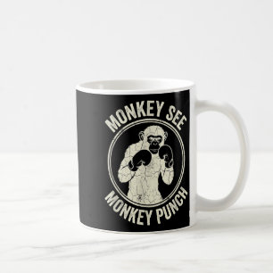 Monkey See Monkey Punch Vintage Boxing Gorilla Coffee Mug