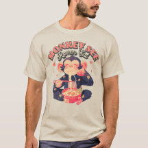 Monkey See Ramen Eat cute retro funny monkey