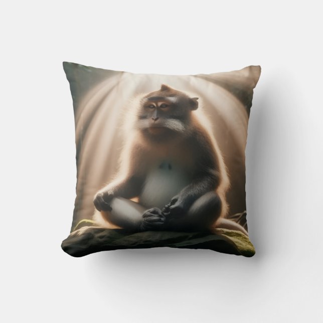 Monkey See  Throw Pillow (Front)