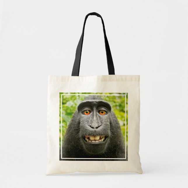 Monkey Selfie Tote Bag (Front)