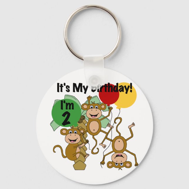 Monkey Shine 2nd Birthday Tshirts and Gifts Keychain (Front)