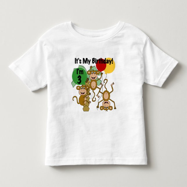 Monkey Shine 3rd Birthday T-shirts and Gifts (Front)