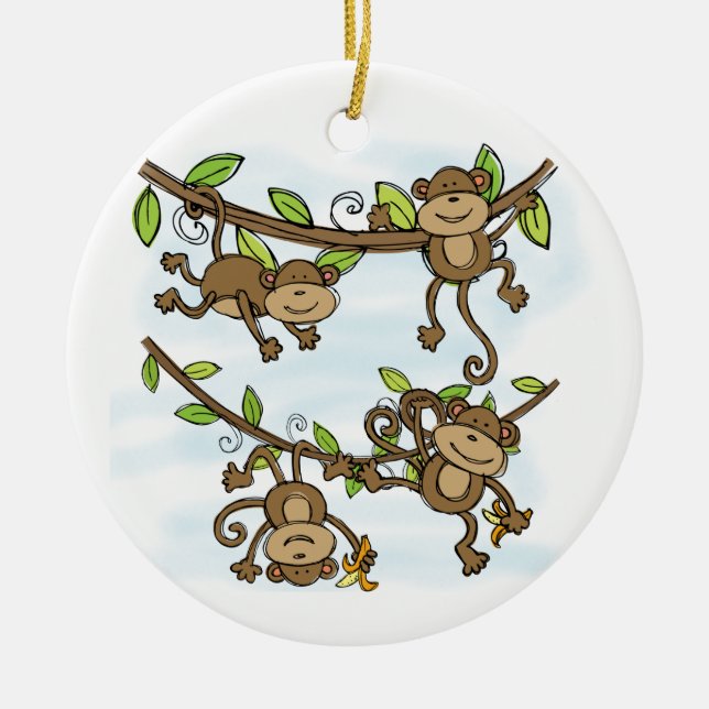 Monkey Shine Ceramic Ornament (Front)