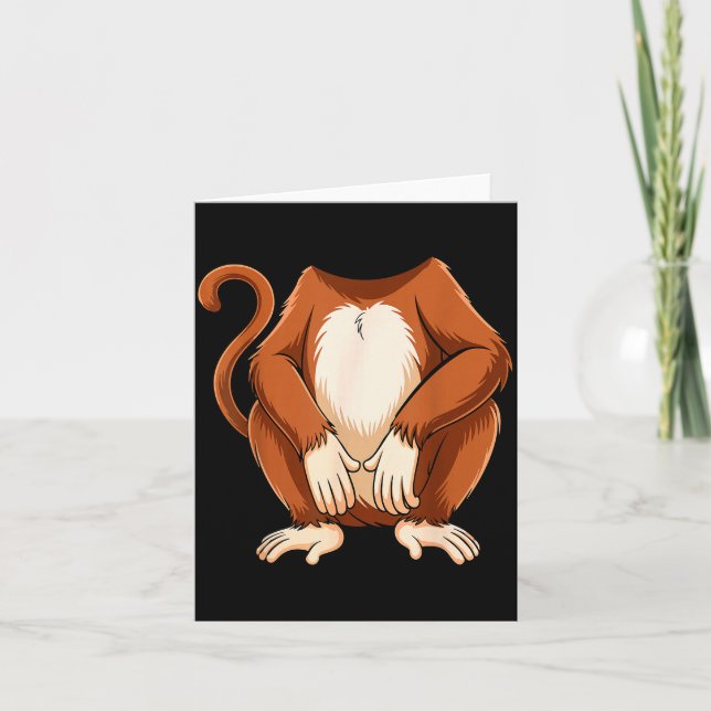 Monkey Shirt Adult Kids Men Women Brown Monkey Cos Card (Front)