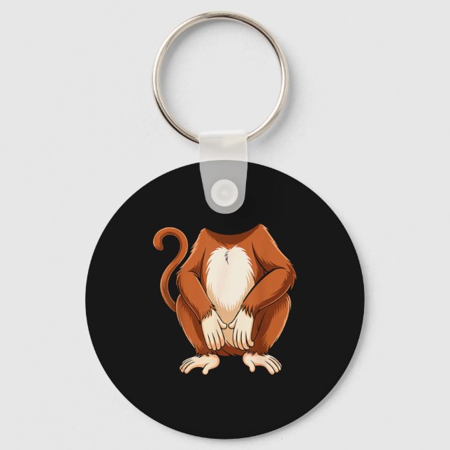 Monkey Shirt Adult Kids Men Women Brown Monkey Cos Keychain (Front)