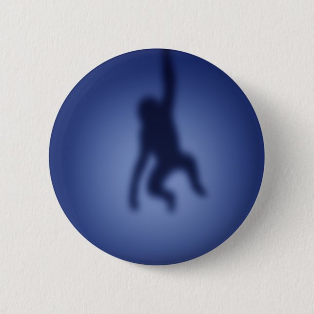 Monkey silhouette 2 inch round button (Front)