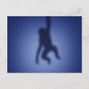 Monkey silhouette postcard
