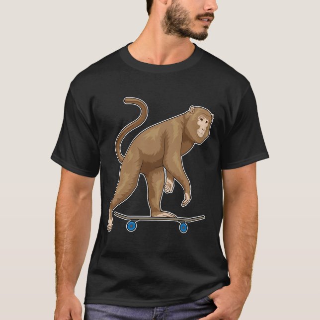Monkey Skater Skateboard T-Shirt (Front)