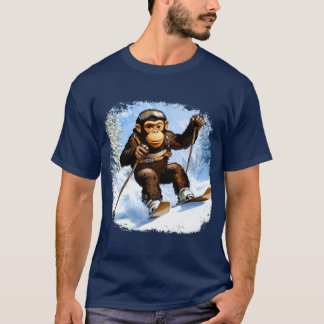 Monkey ski / skier singe T-Shirt
