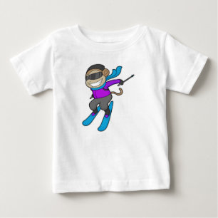 Monkey Skier Ski Baby T-Shirt