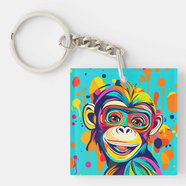 Monkey Smiling Keychain (Front)