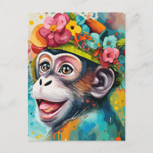 Monkey Smiling Postcard