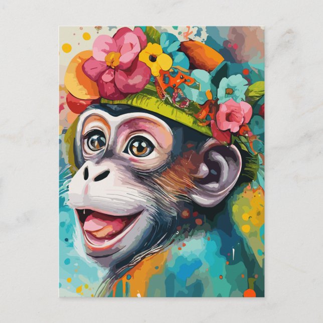 Monkey Smiling Postcard (Front)