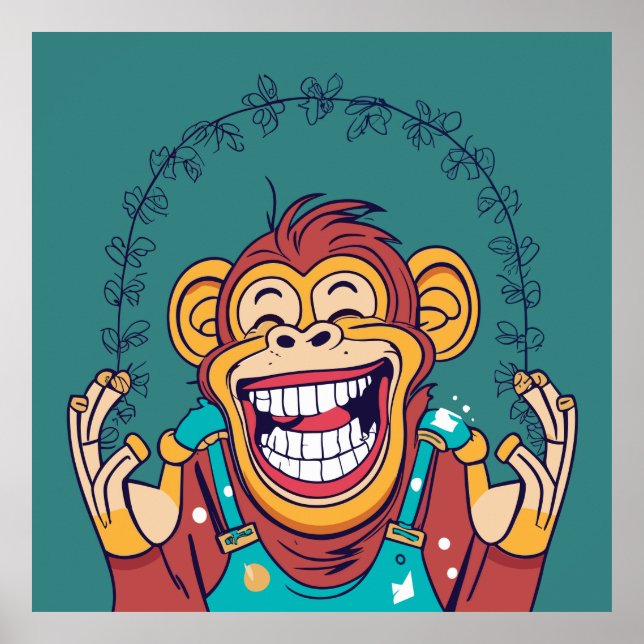 Monkey Smiling Poster (Front)