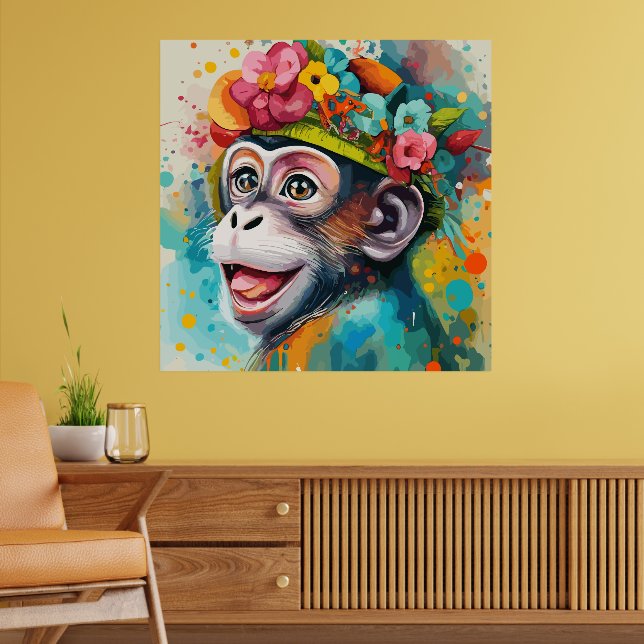 Monkey Smiling Poster (Living Room 2)
