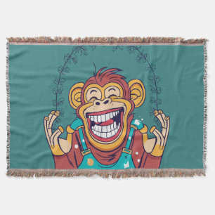 Monkey Smiling Throw Blanket