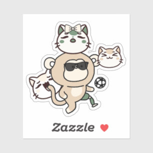 Monkey Soccer Player with Prosthetic Leg and Cat S