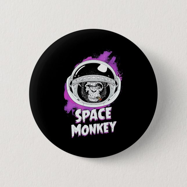 Monkey Space Monkey 2 Inch Round Button (Front)