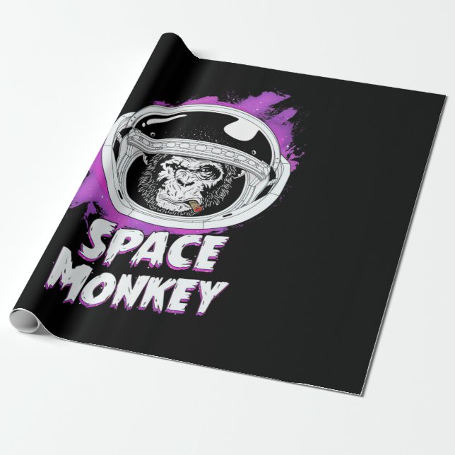 Monkey Space Monkey Wrapping Paper (Unrolled)