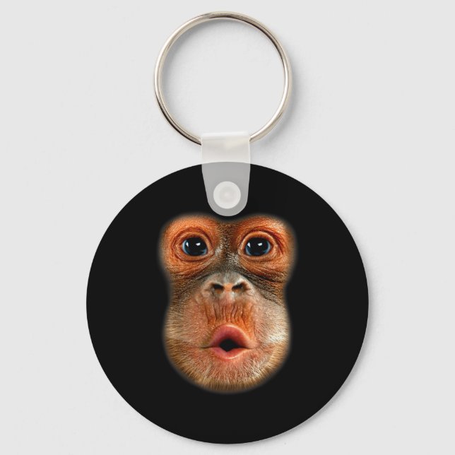 Monkey Stomach Funny Meme Cool Viral Video  Keychain (Front)