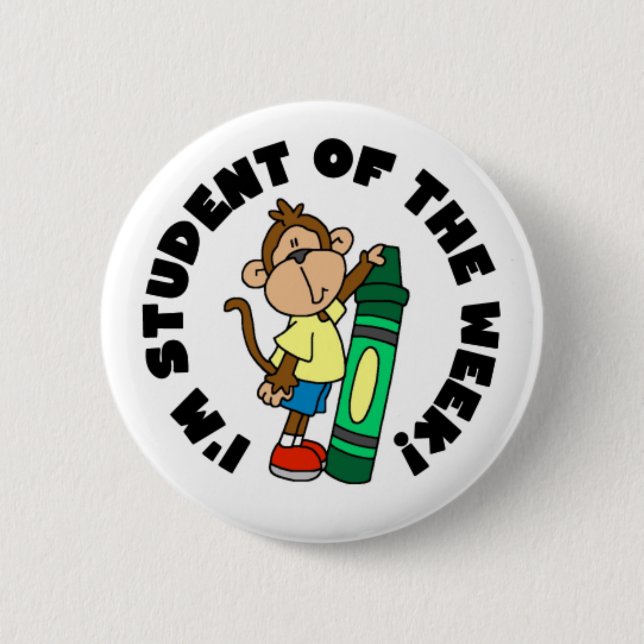Monkey Student of the Week 2 Inch Round Button (Front)