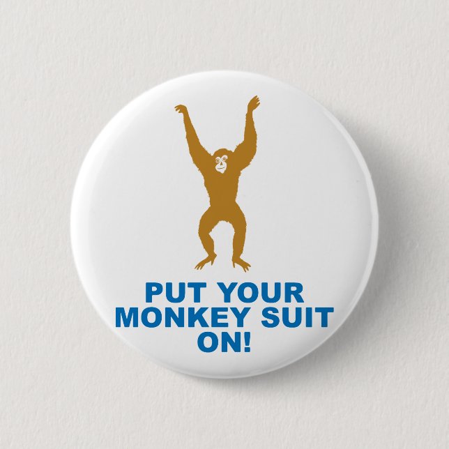 Monkey Suit 2 Inch Round Button (Front)