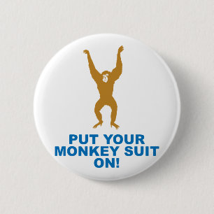 Monkey Suit 2 Inch Round Button