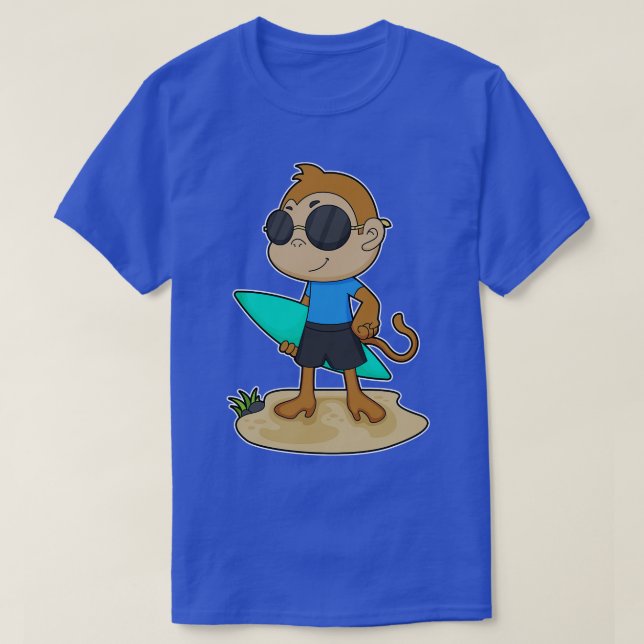 Monkey Surfer Surfboard T-Shirt (Design Front)