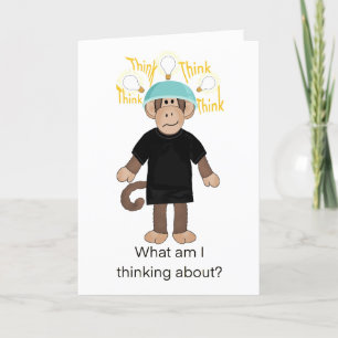 Monkey Thank you or Thinking of you Greeting Card