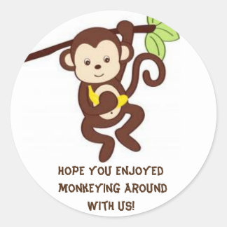 Monkey themed party sticker