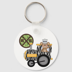 Monkey Train Engineer T-shirts and Gifts Keychain