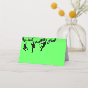 Monkey Troop Hanging Around Lined Place Card