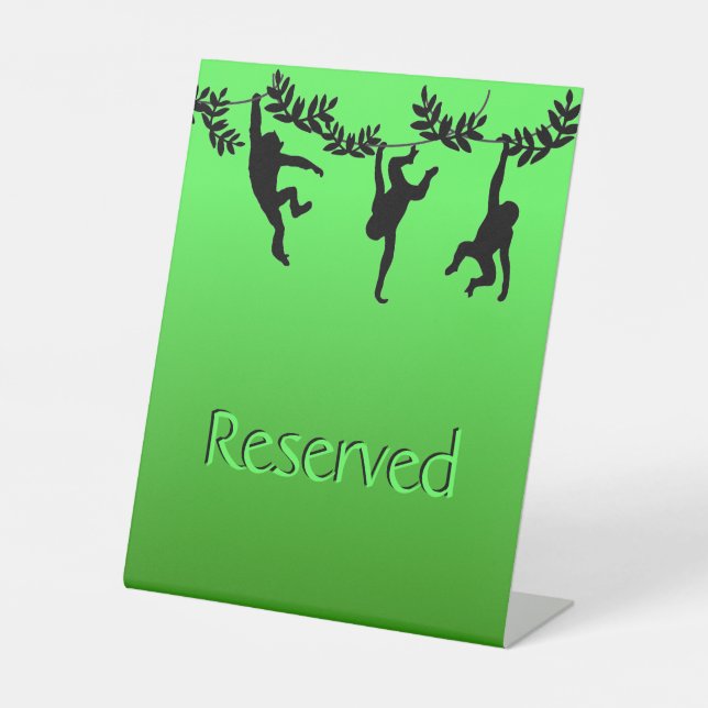 Monkey Troop Reserved Pedestal Sign (Front)