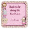MONKEY Tu Tu Cute Baby Shower square sticker TTC