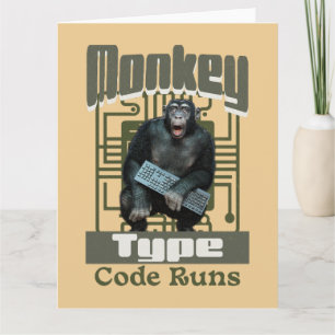 Monkey Type, Code Runs Funny Full-Stack Developer  Card