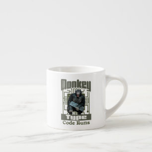 Monkey Type, Code Runs Funny Full-Stack Developer Espresso Cup