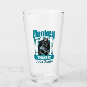 Monkey Type, Code Runs Funny Full-Stack Developer Glass