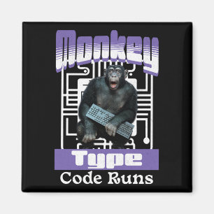 Monkey Type, Code Runs Funny Full-Stack Developer  Magnet